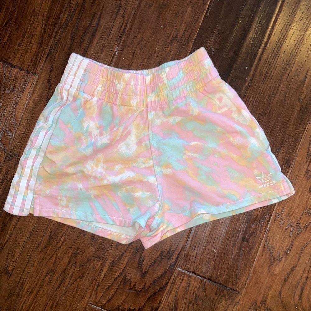 Adidas originals high rise tie dye lounge shorts